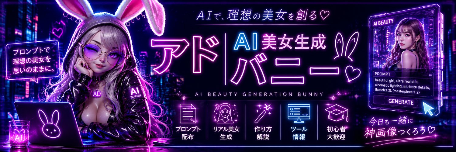 アド｜AI美女生成バニー 🐰⚡'s banner