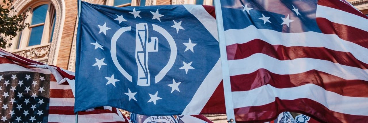 American Native's banner