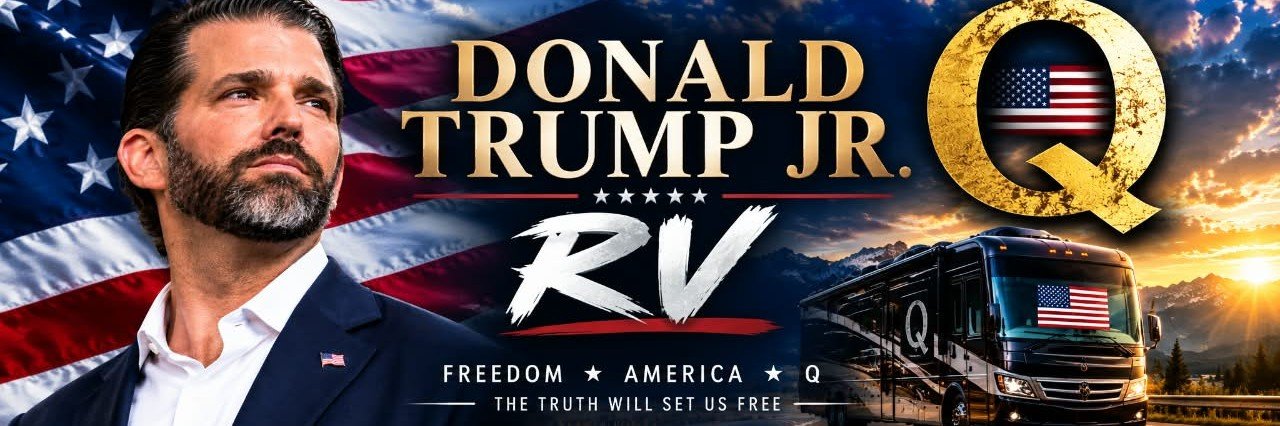 ᶜᵒᵐᵐᵉⁿᵗᵃʳʸ Donald Trump Jr. RV Q's banner