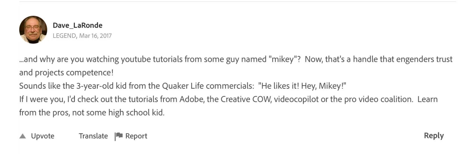 Mikey Borup, AE's banner