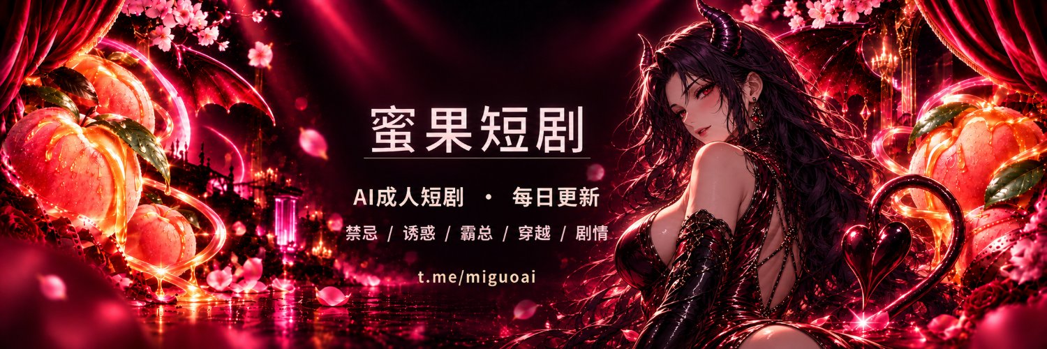 蜜果短剧🍑｜AI成人短剧🔞·AI黄剧·换脸🎭·熟女·人妻·制服👠·魅魔😈·魔改💦's banner