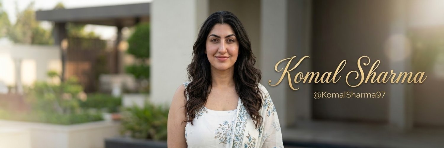 Komal Sharma's banner