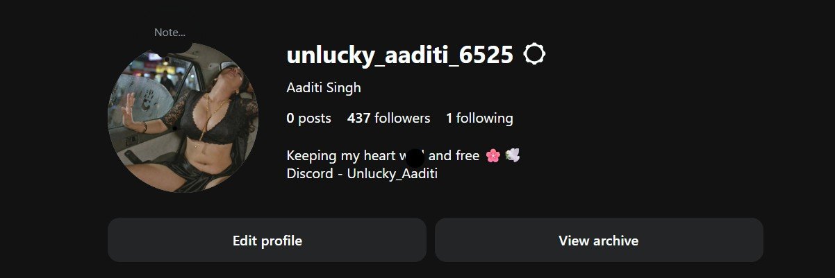 Aaditi Singh's banner