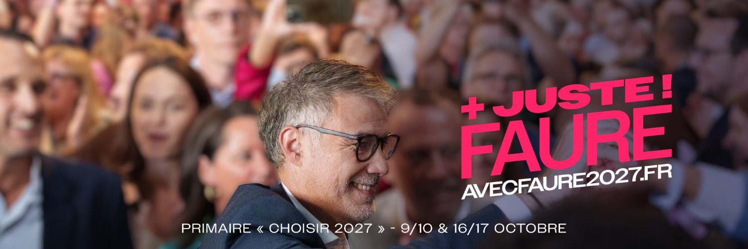 Olivier Faure's banner