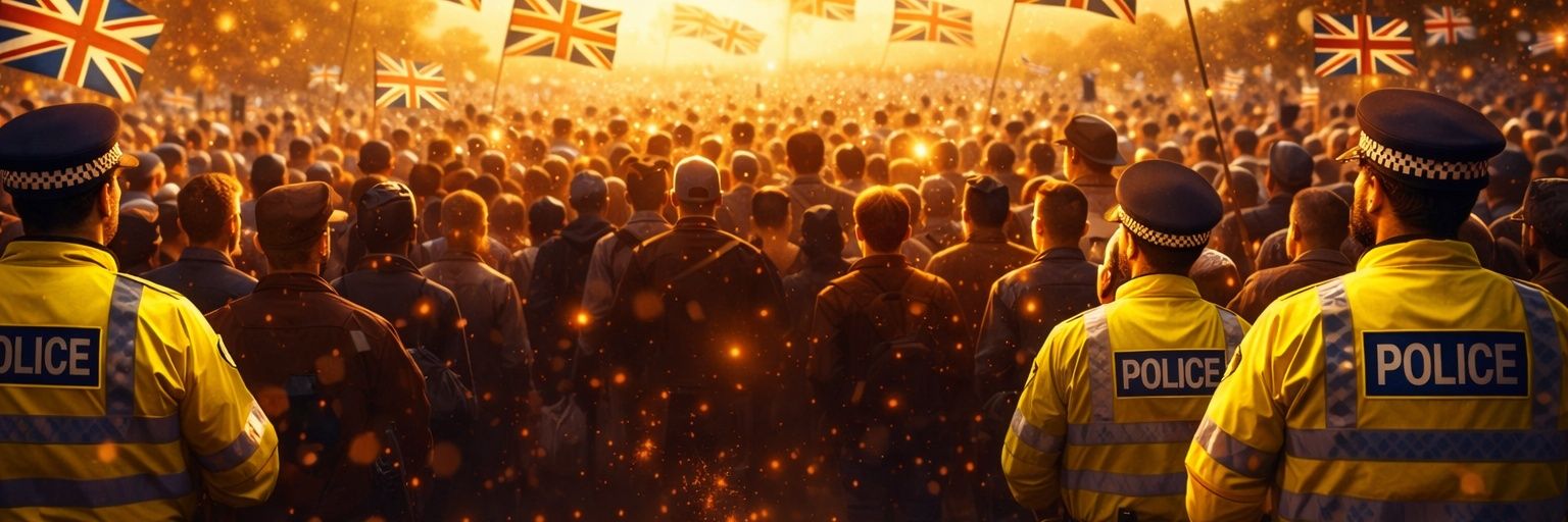 UK protest live's banner