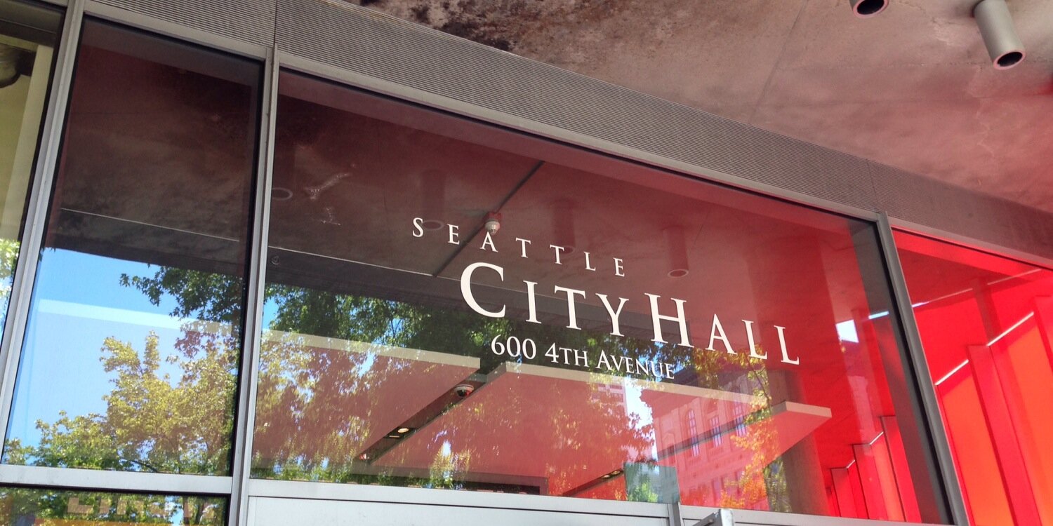 Mayor Katie B. Wilson's banner