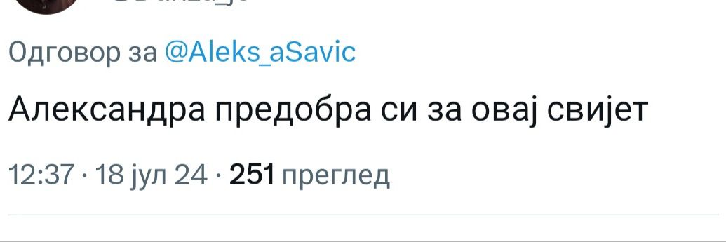 Александра Савић's banner