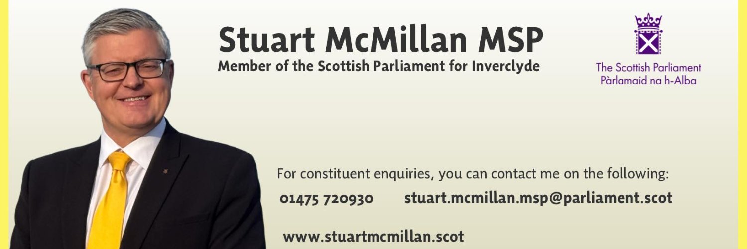 Stuart McMillan SNP's banner