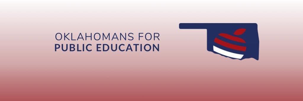 Oklahomans for Public Education's banner