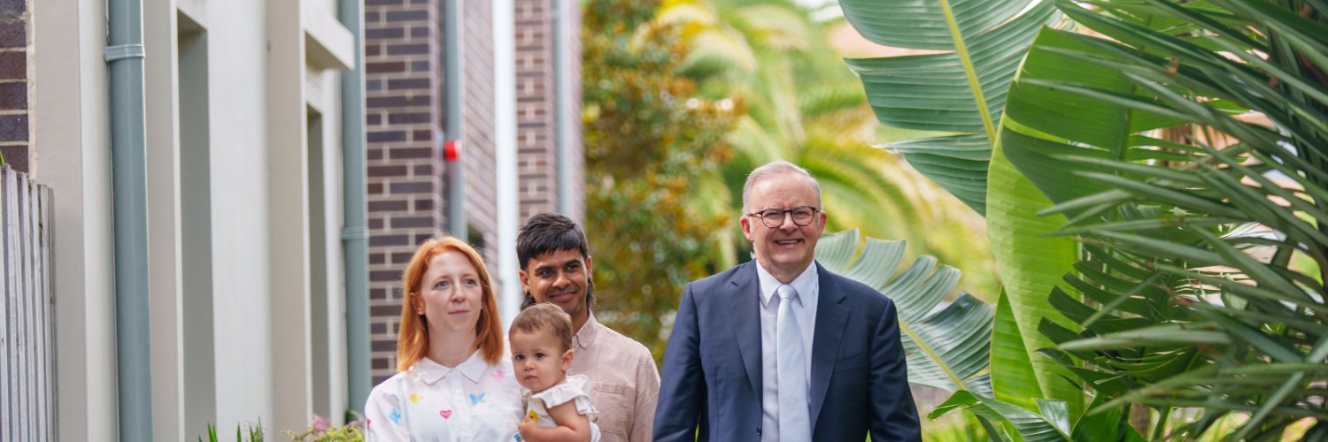 Anthony Albanese's banner