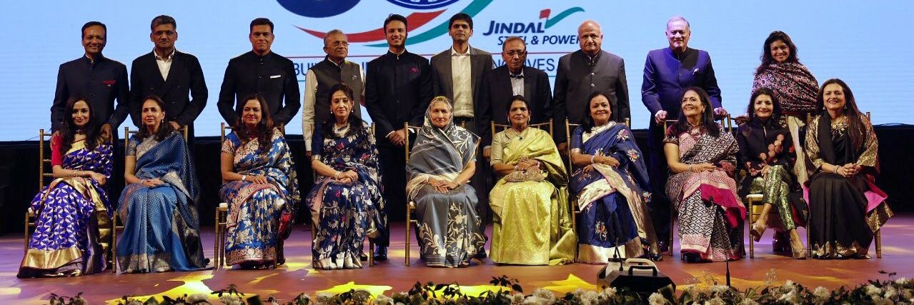 Savitri Jindal's banner