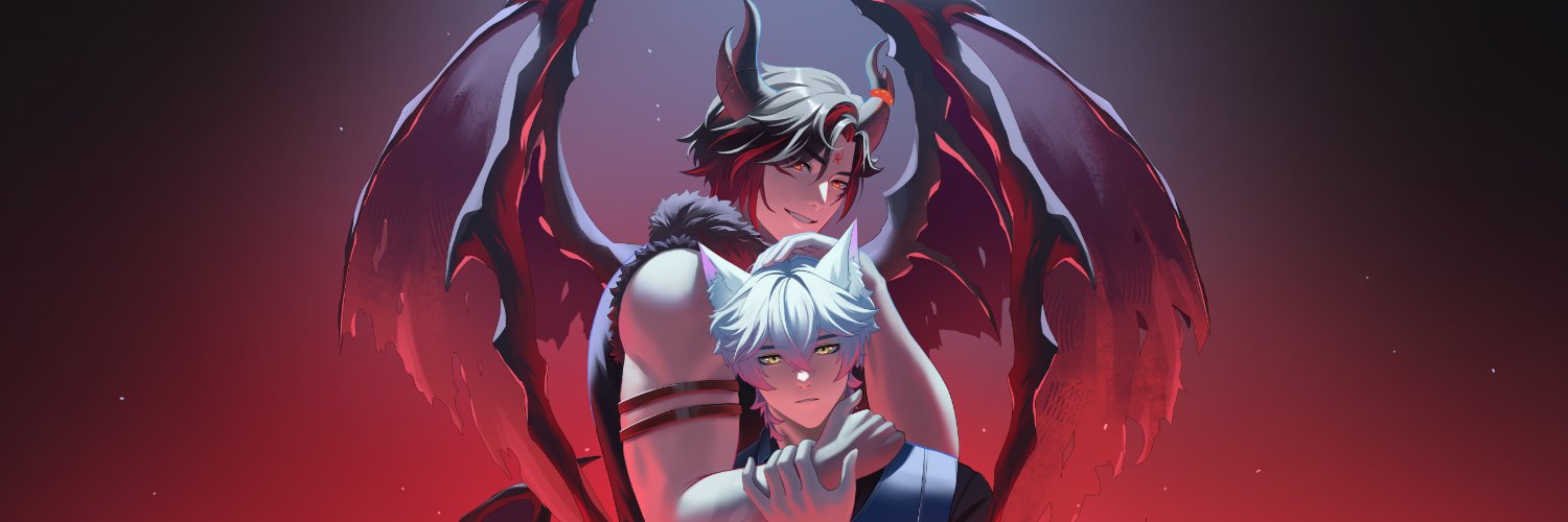 Lucis Custos 😸🩵Catboy (and Demon❤️) ENVtuber 🩵's banner