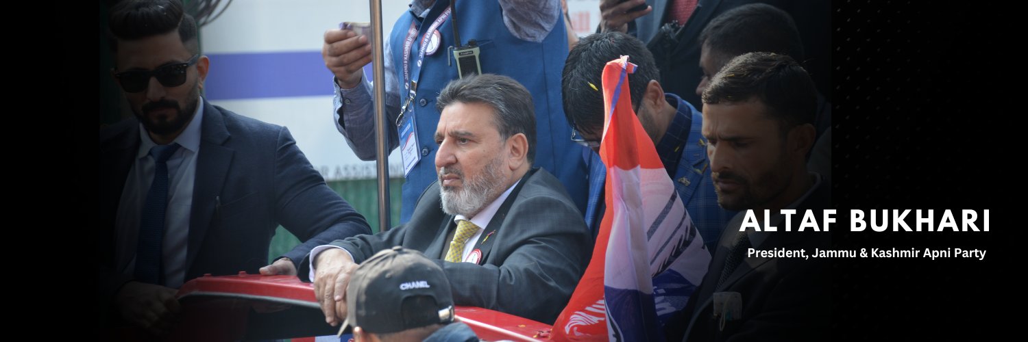 Altaf Bukhari's banner