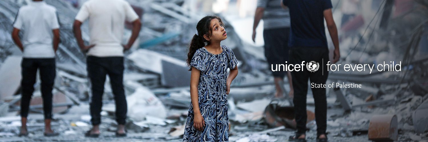 UNICEF Palestine's banner