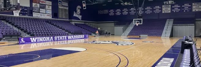 Winona State Men's Basketball's banner