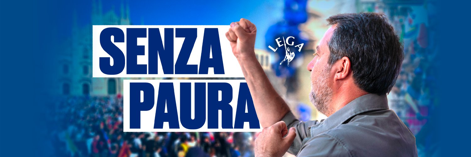 Matteo Salvini's banner