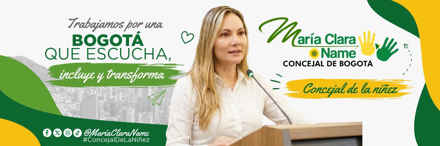 María Clara Name R 🌻💚 Concejal de Bogotá's banner