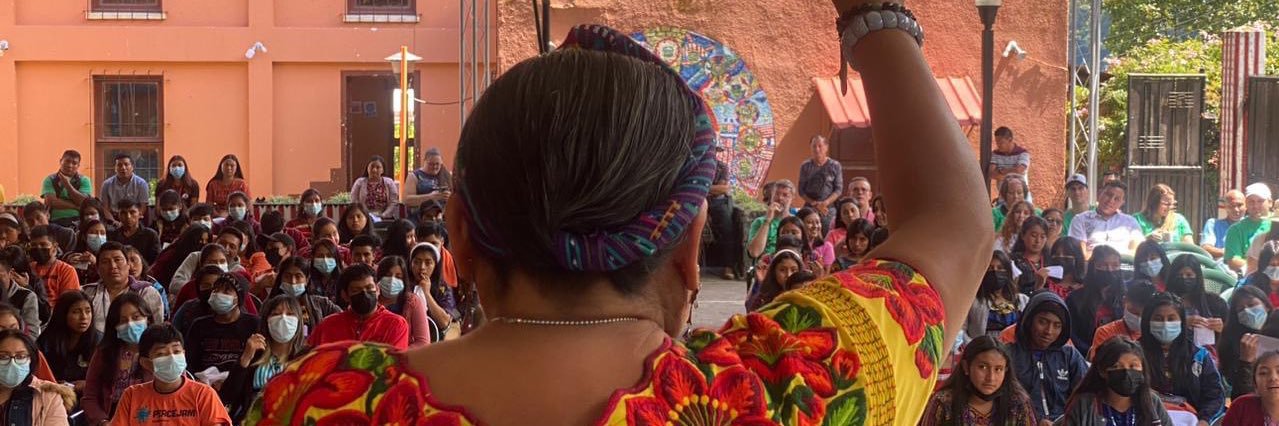 Rigoberta Menchú Tum's banner