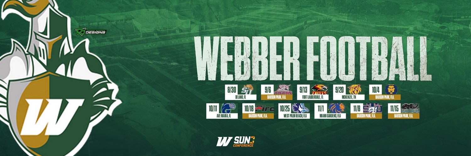Webber Int'l University Football's banner