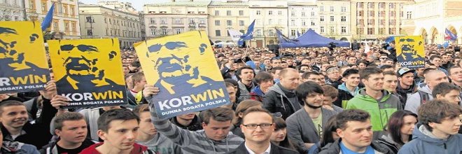 Janusz Korwin-Mikke's banner