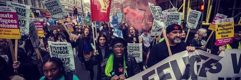 Socialist Worker Student Society's banner