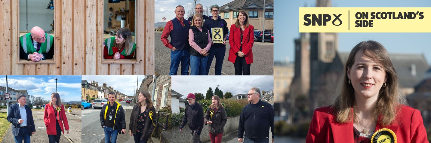 Emma Roddick SNP's banner