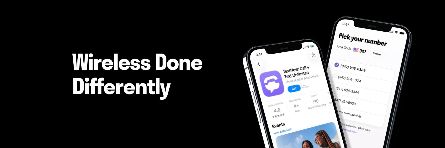 TextNow's banner