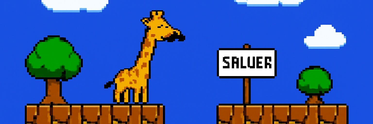 🅰️ giraffe with a Ⓜ️oustache 🦒's banner