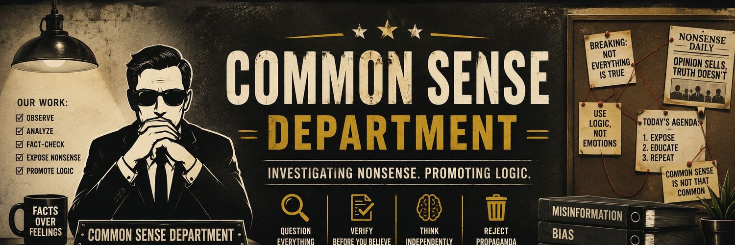 COMMON SENSE DEPARTMENT's banner