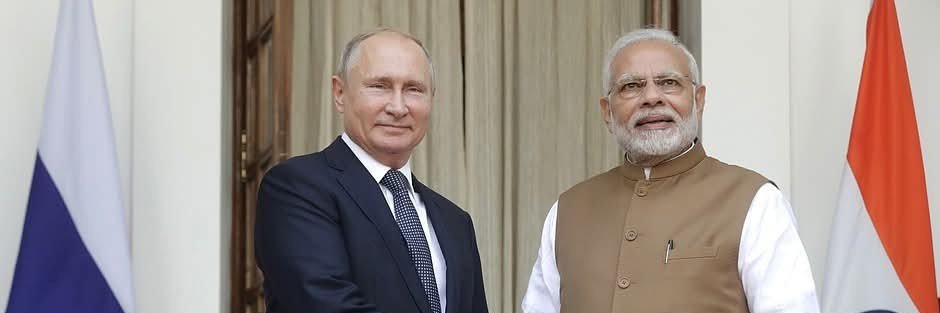 India in Russia's banner