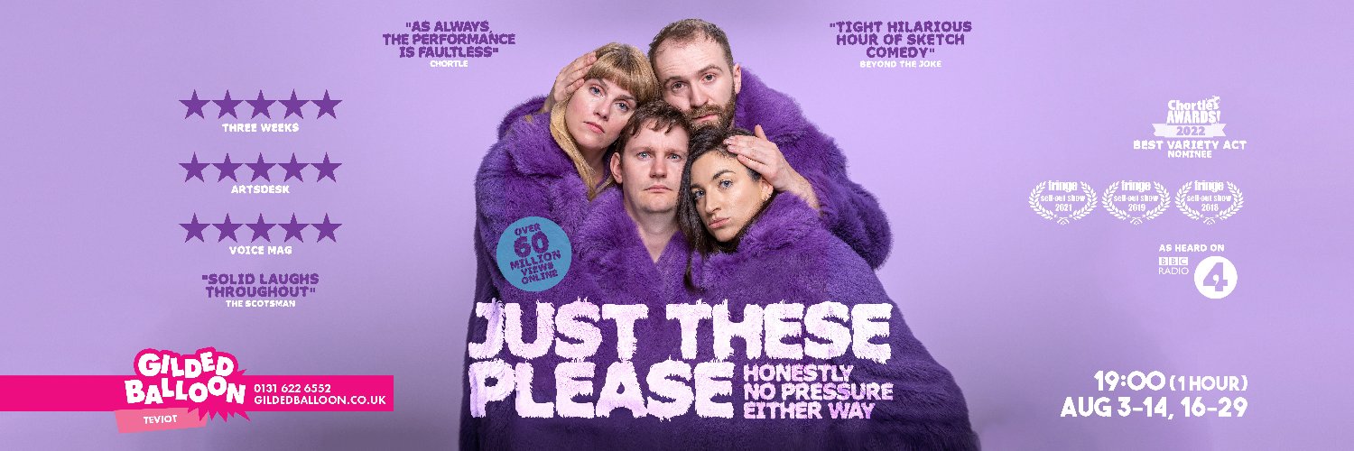 Just These Please Comedy's banner