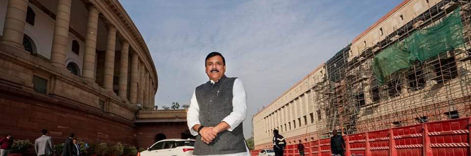Sanjay Singh AAP's banner