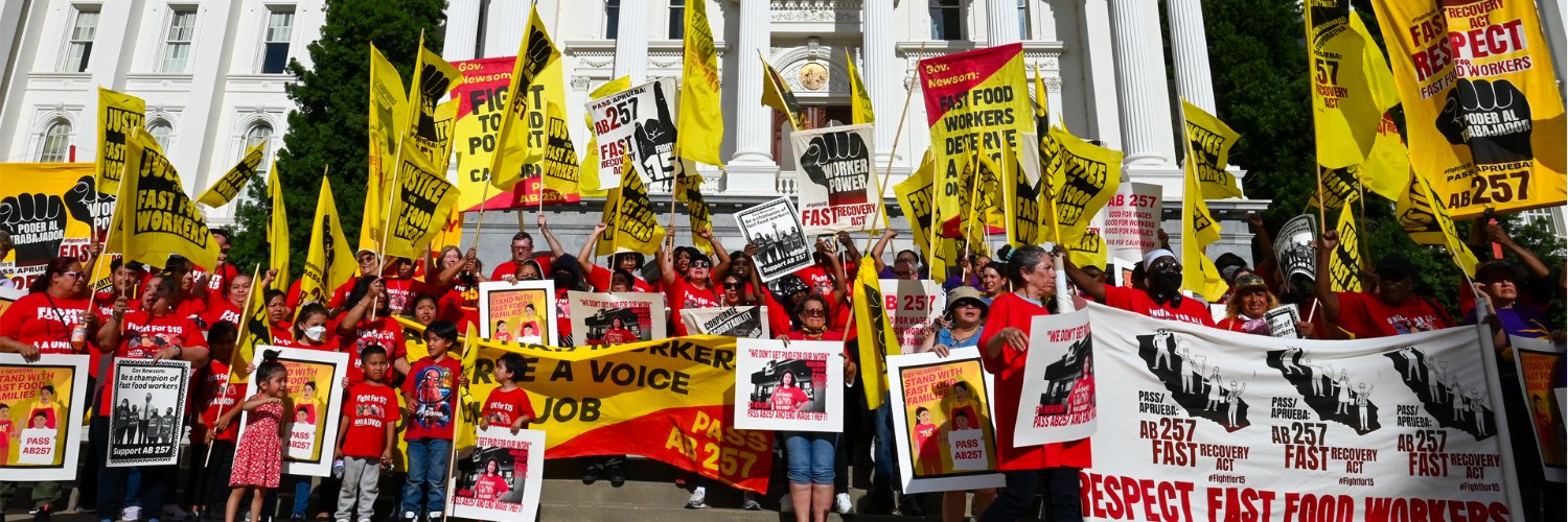 California Fast Food Workers Union's banner