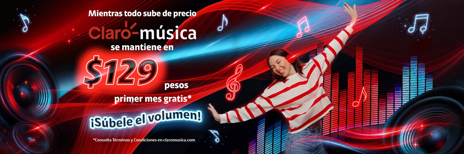 Claro música México's banner