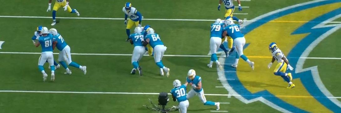 Chargers fan police's banner