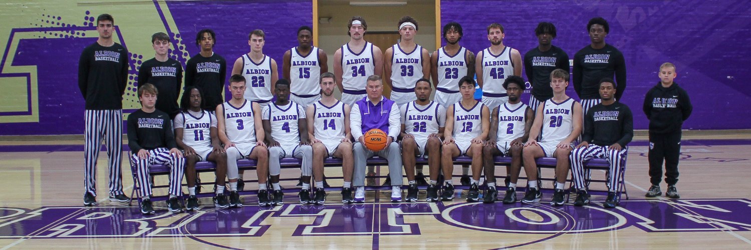 Albion College Men's Basketball's banner