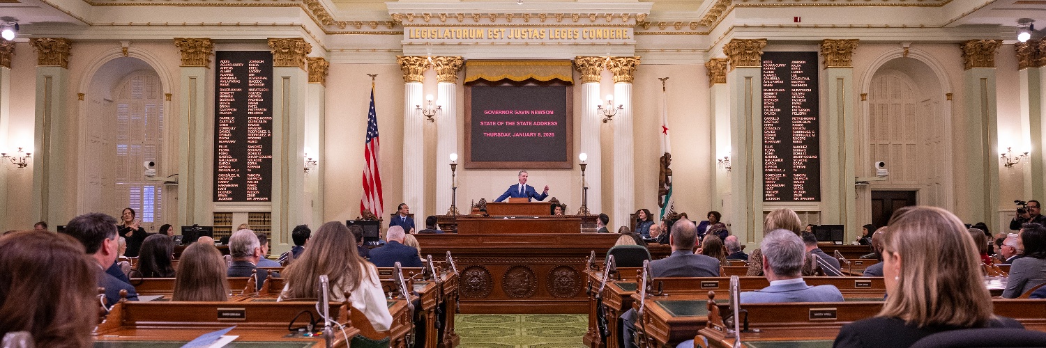 Governor Gavin Newsom's banner