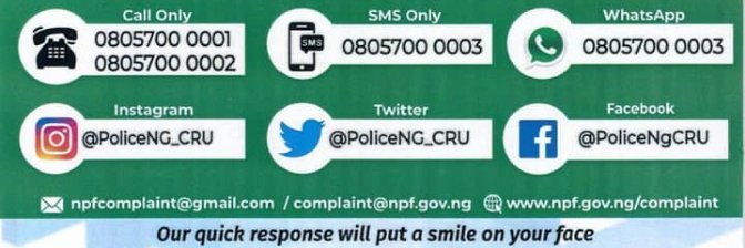 POLICE COMPLAINT's banner