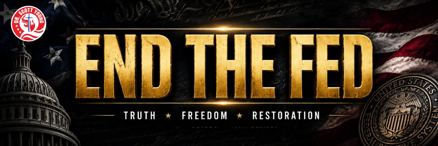 Dr. Scott Young: END THE FED AND IRS's banner