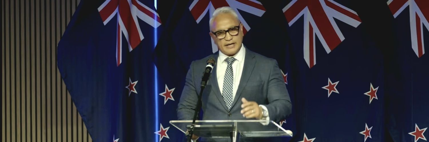 Alfred Ngaro's banner