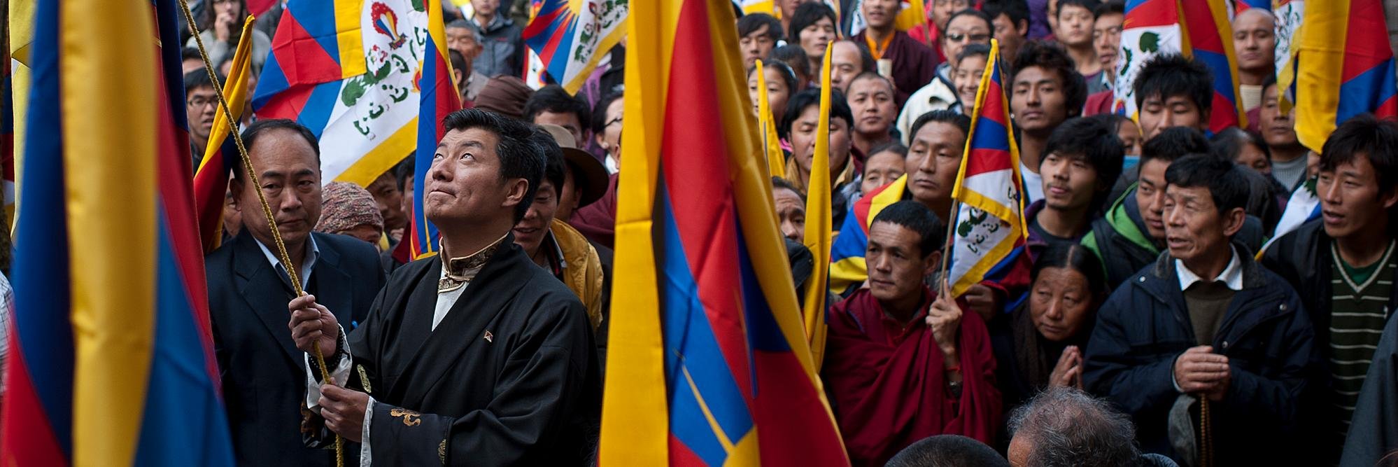 Lobsang Sangay's banner