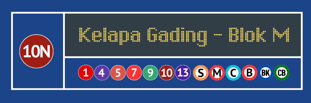 10N | Klp. Gading–Blok M's banner