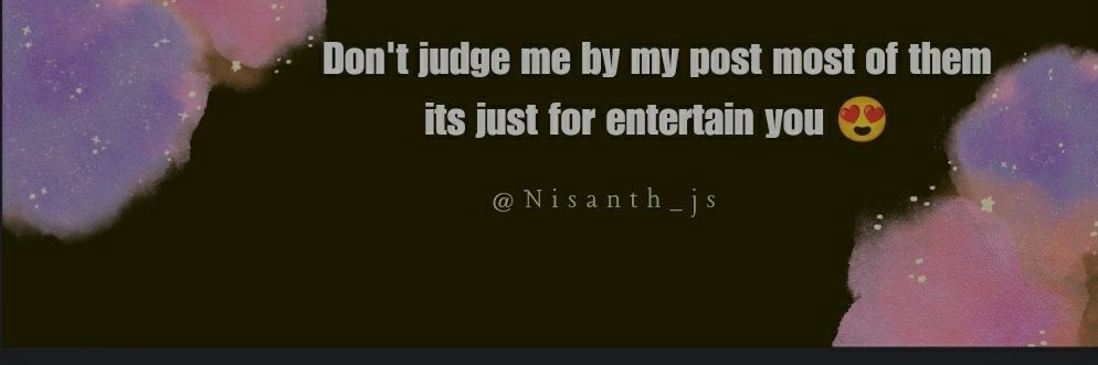 Nisanth's banner