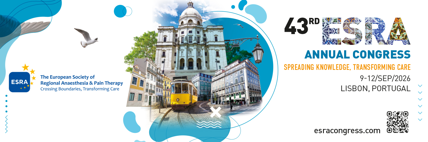 ESRA | European Society of Regional Anaesthesia's banner