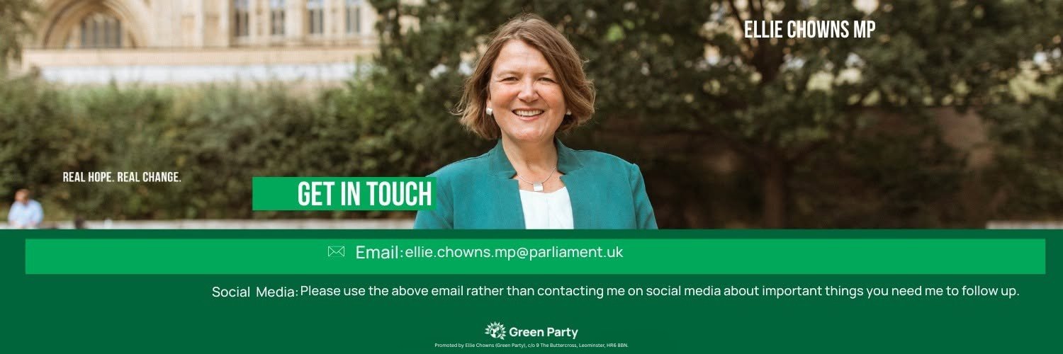 Dr Ellie Chowns MP's banner