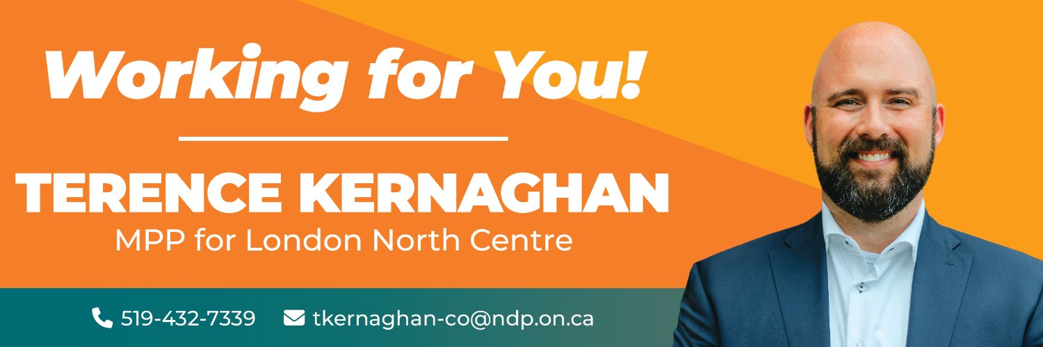 Terence Kernaghan NDP's banner