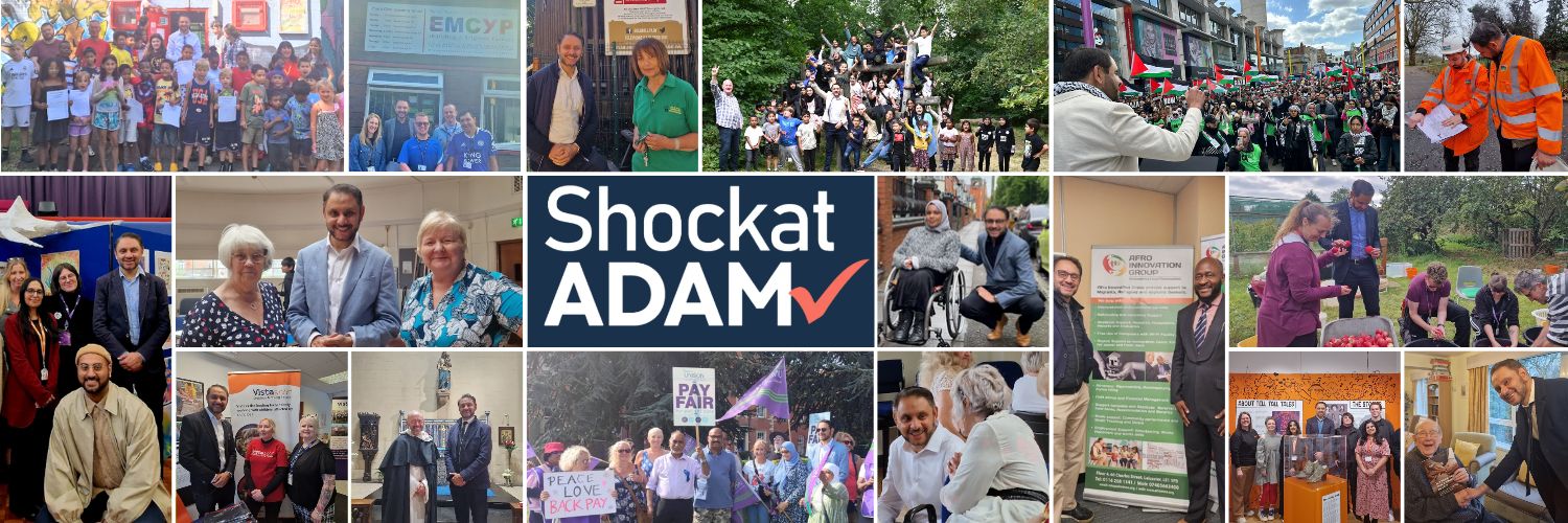 Shockat Adam MP's banner