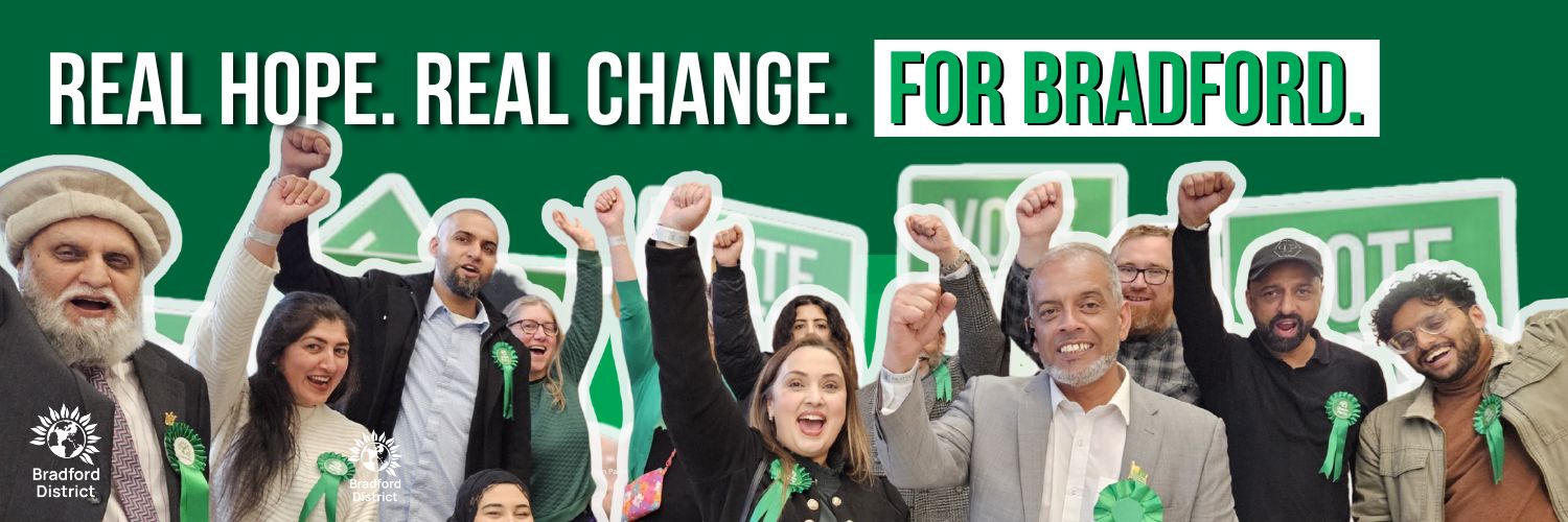 Bradford Green Party's banner