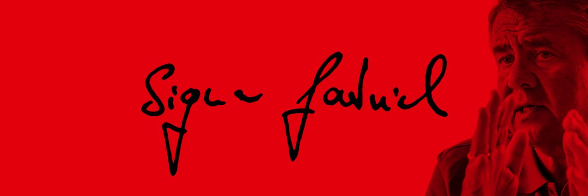 Sigmar Gabriel's banner