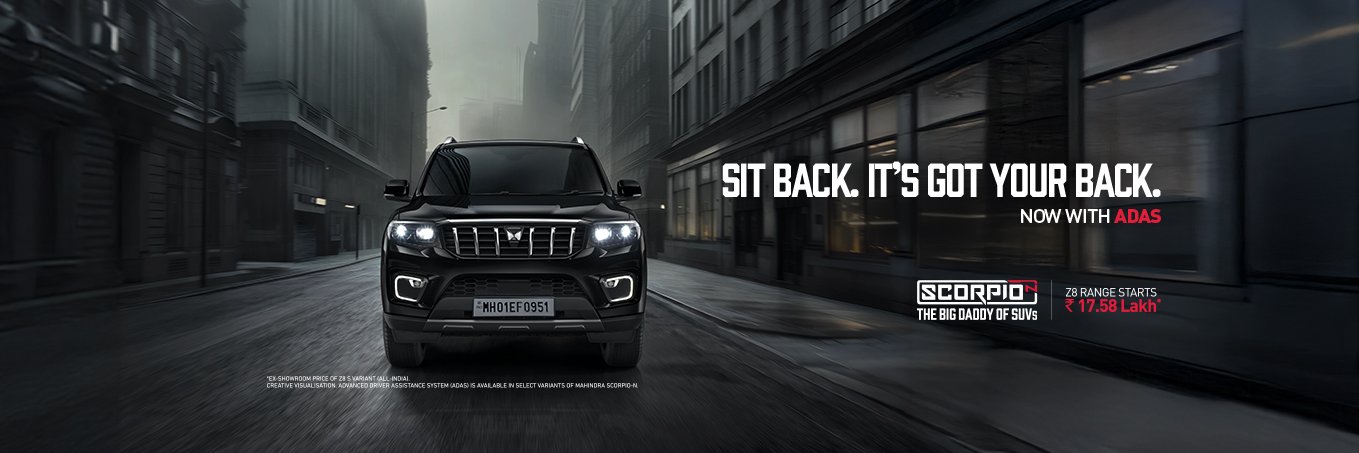 Mahindra Scorpio's banner